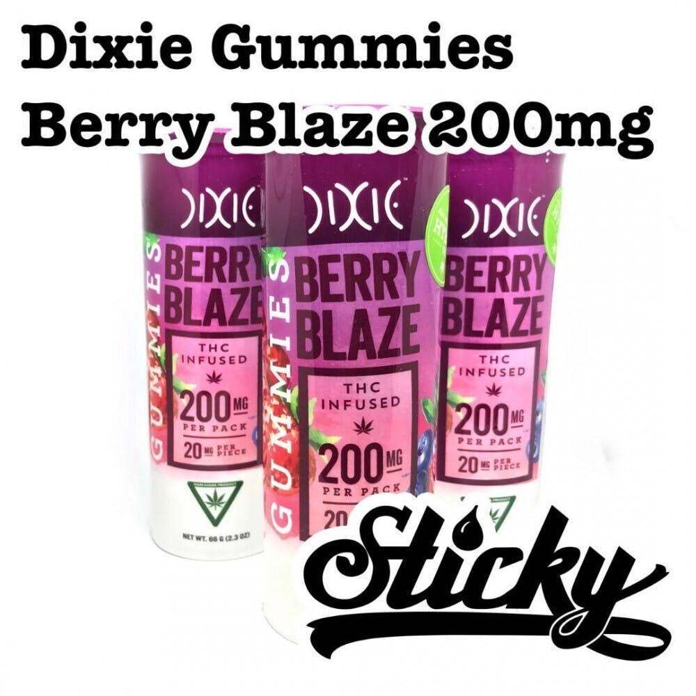 Photograph of product: REC Dixie Berry Blaze Gummies 200mg (20mg x 10)