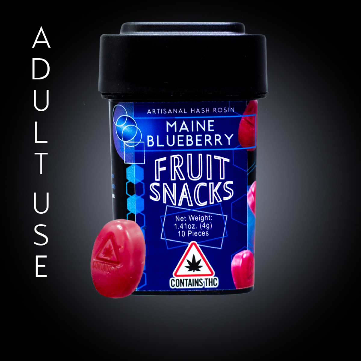 Photograph of product: Maine Blueberry Fruit Snack - 50mg  - The au chocolatery (AU)