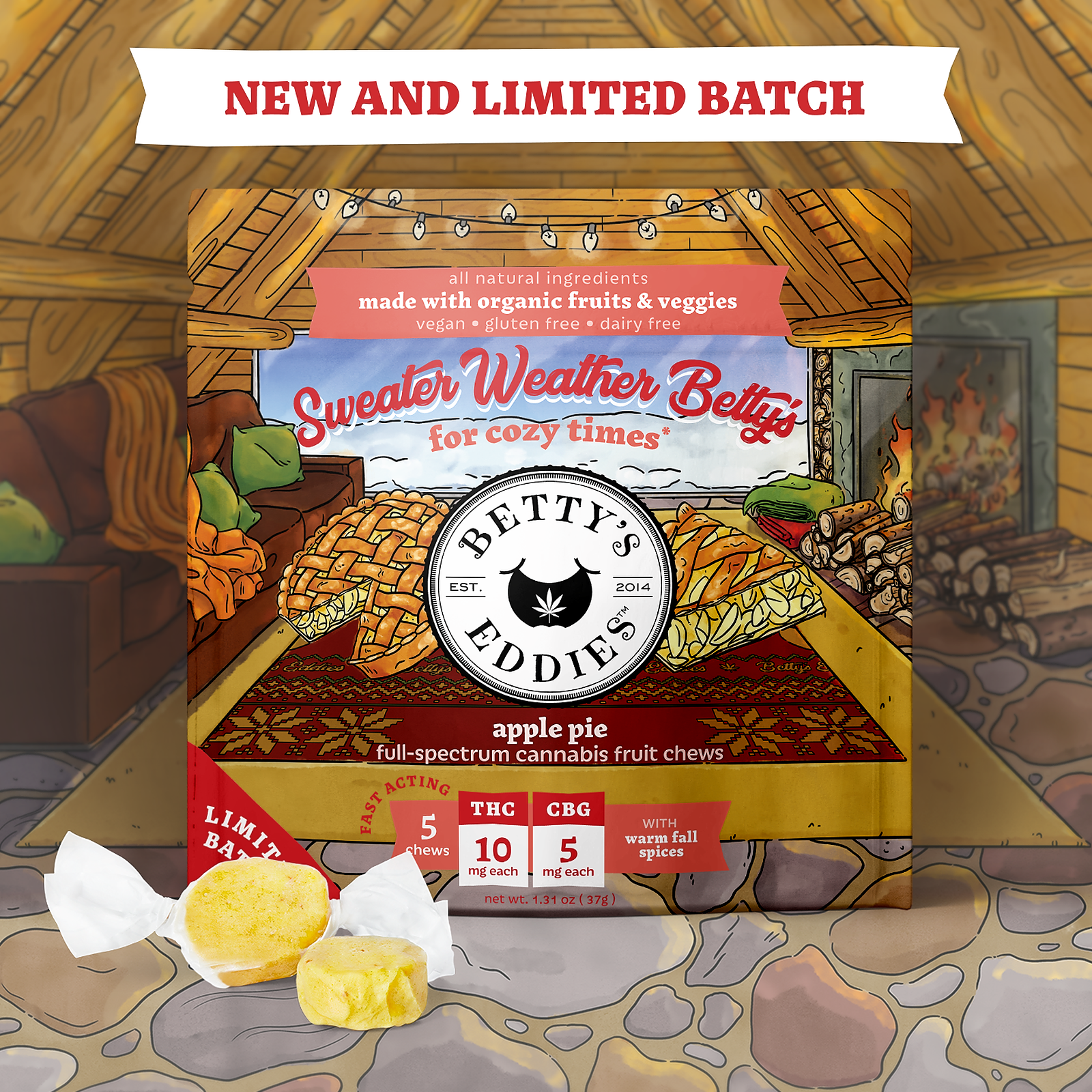 Photograph of product: Betty's Eddies I Fruit Chews I Apple Pie