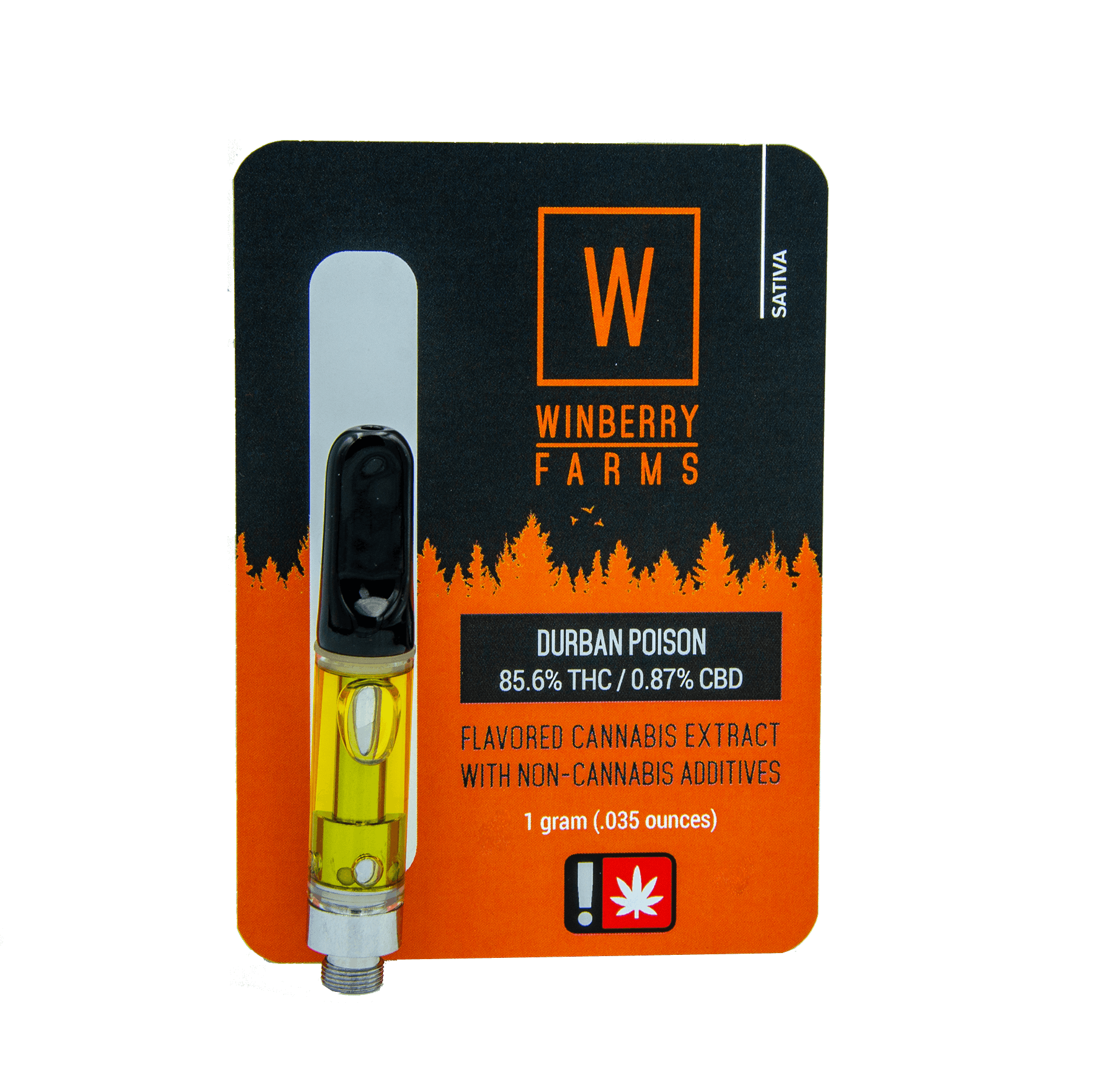 Photograph of product: Winberry 1G Distillate Cartridge - Durban Poison