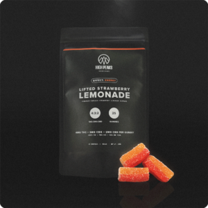 Photograph of product: HIGH PEAKS | GUMMIES | LIFTED STRAWBERRY LEMONADE | 25PK 100MG