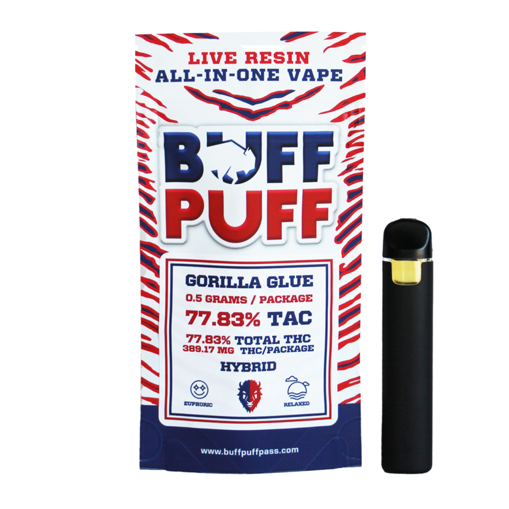 Photograph of product: BUFF PUFF Live Resin All-in-One Vape | Gorilla Glue