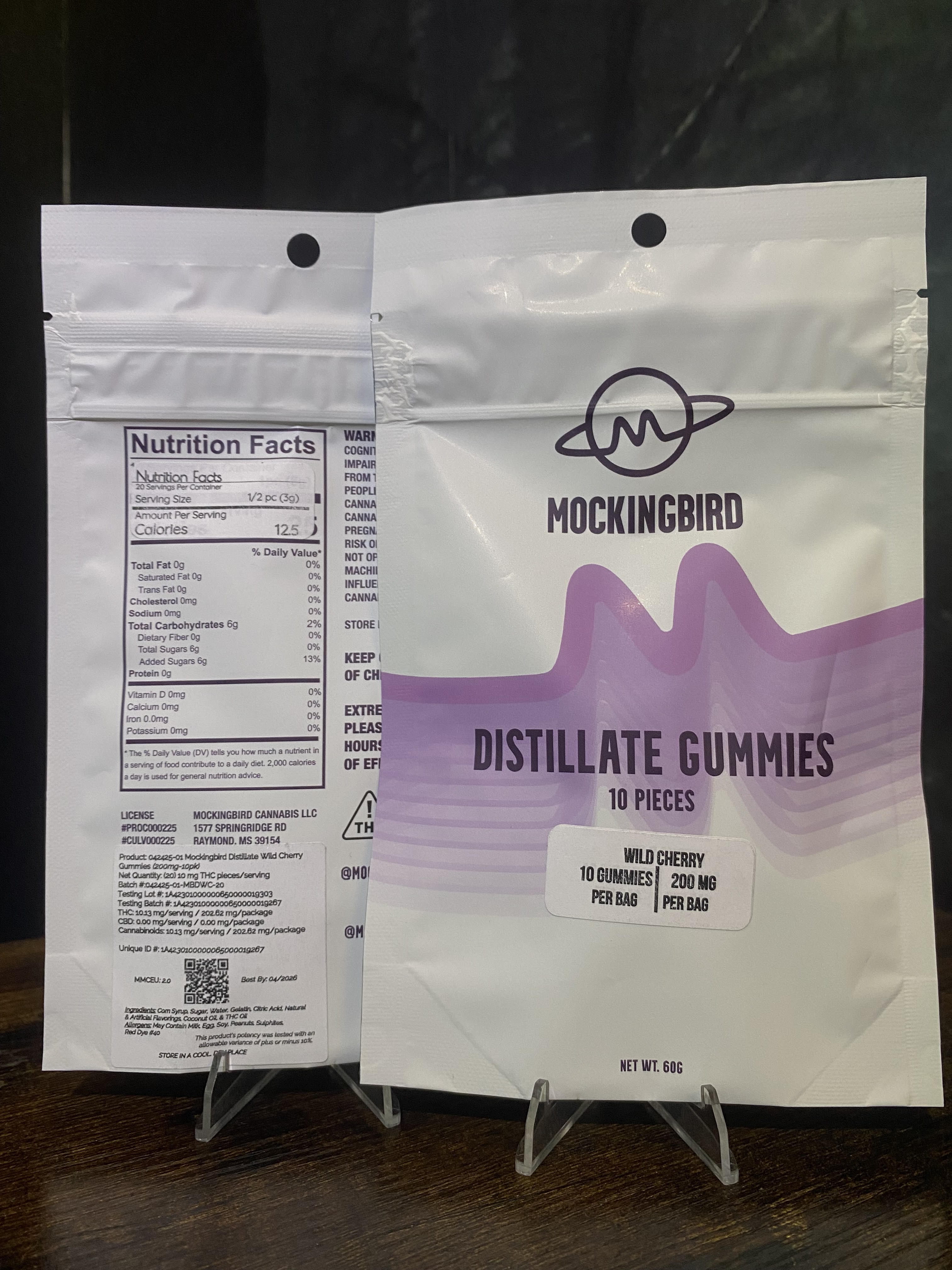 Photograph of product: Wild Cherry Distillate Gummy | 200mg | Mockingbird
