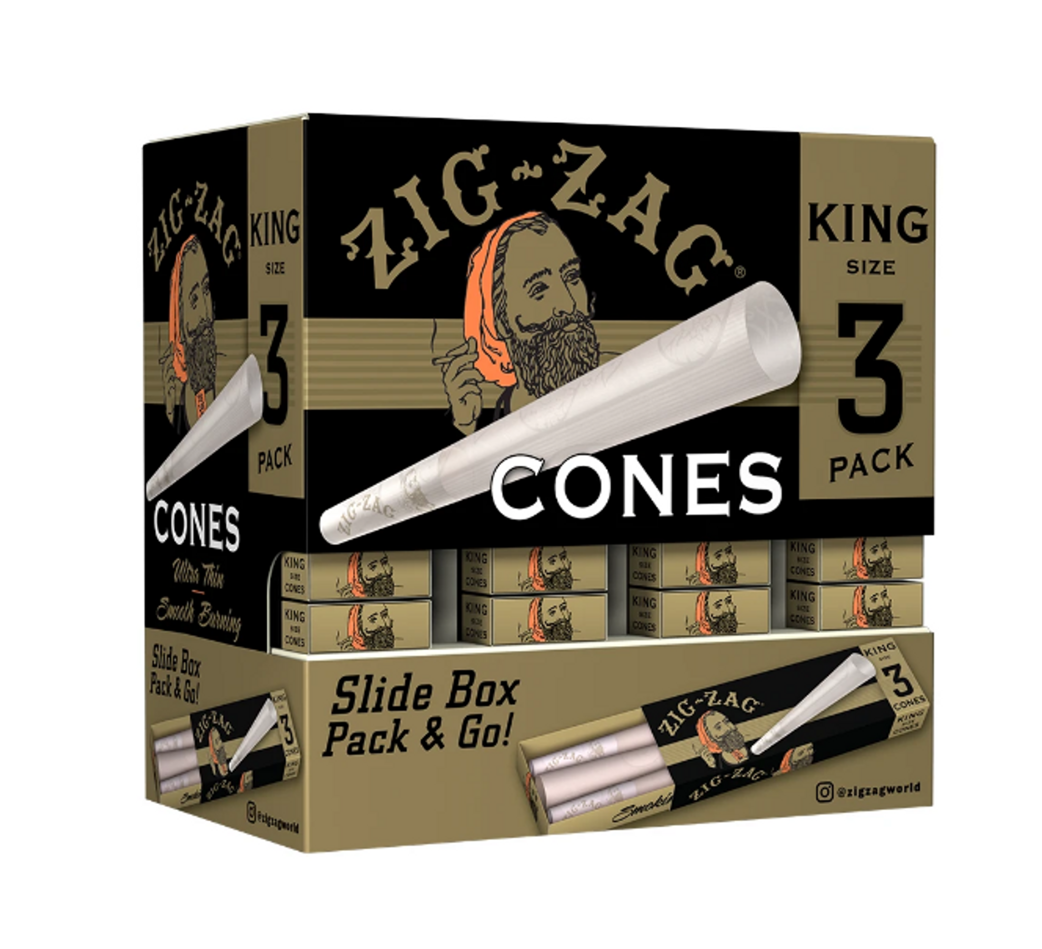 Photograph of product: ZIG ZAG- 3 Pack King Size Cones