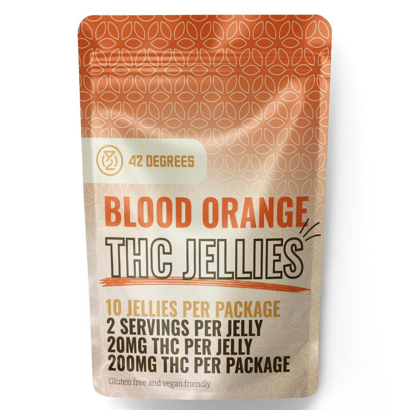 Photograph of product: 42 Degrees Blood Orange 200mg Jellies