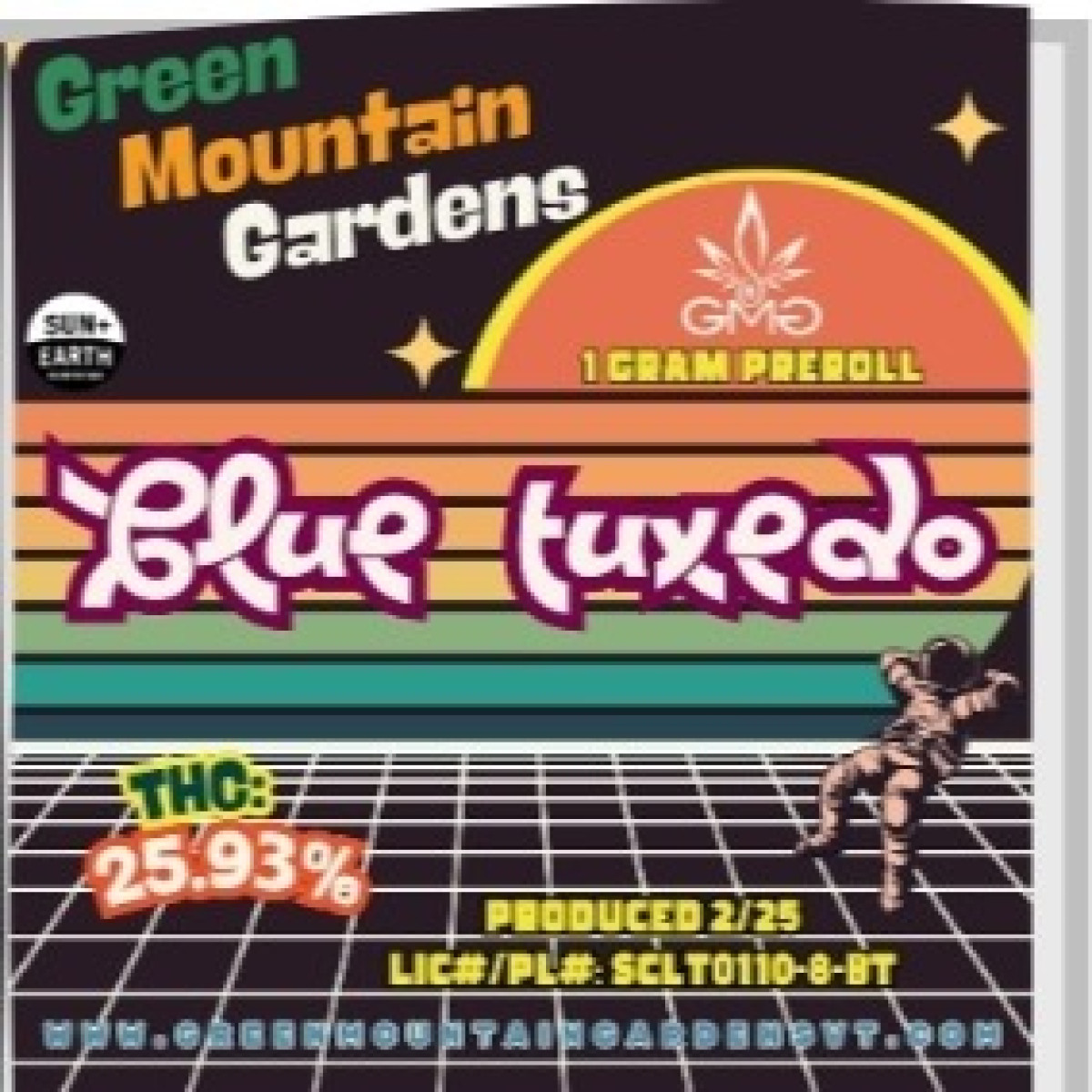 Photograph of product: Green Mountain Gardens | Blue Tuxedo | Pre-Roll