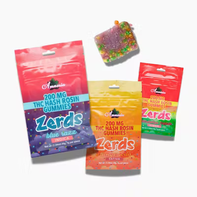 Photograph of product: Zerds - 200mg au chocolat Rosin Gummies - Banana Split