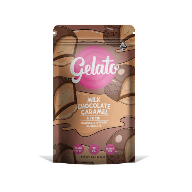 Photograph of product: Milk Chocolate Caramel Chocolate | 100MG Bar