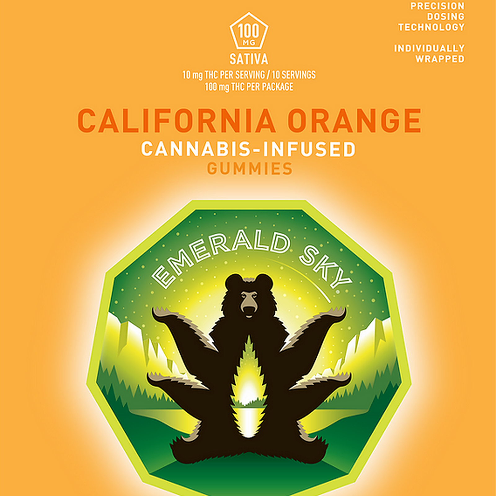 Photograph of product: Emerald Sky California Orange Gummies 100mg S