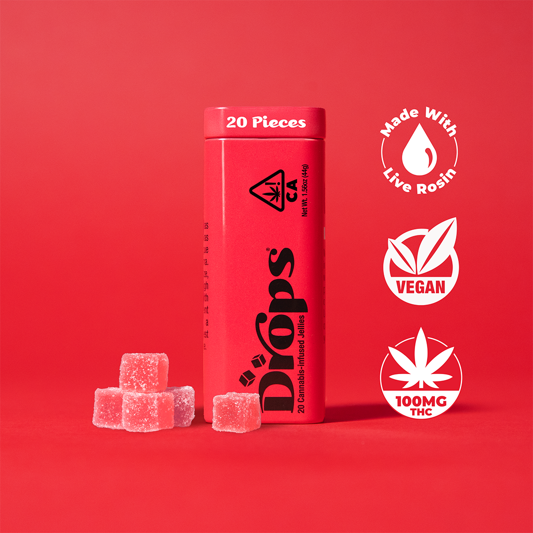 Photograph of product: Cherry 100mg 20pc Gummy (Drops)