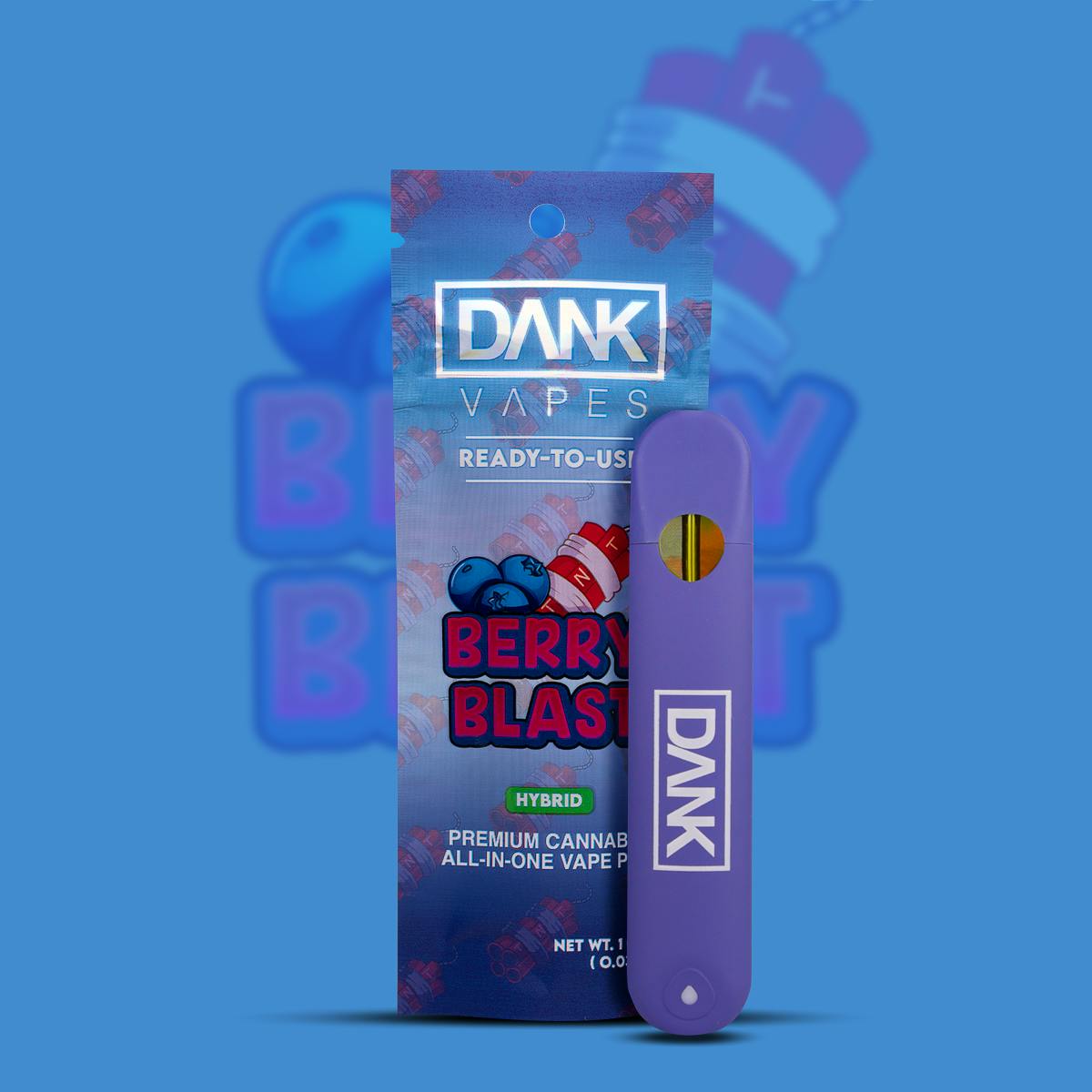 Photograph of product: Dank Vapes Disposable - Berry Blast 1 g (Hybrid)