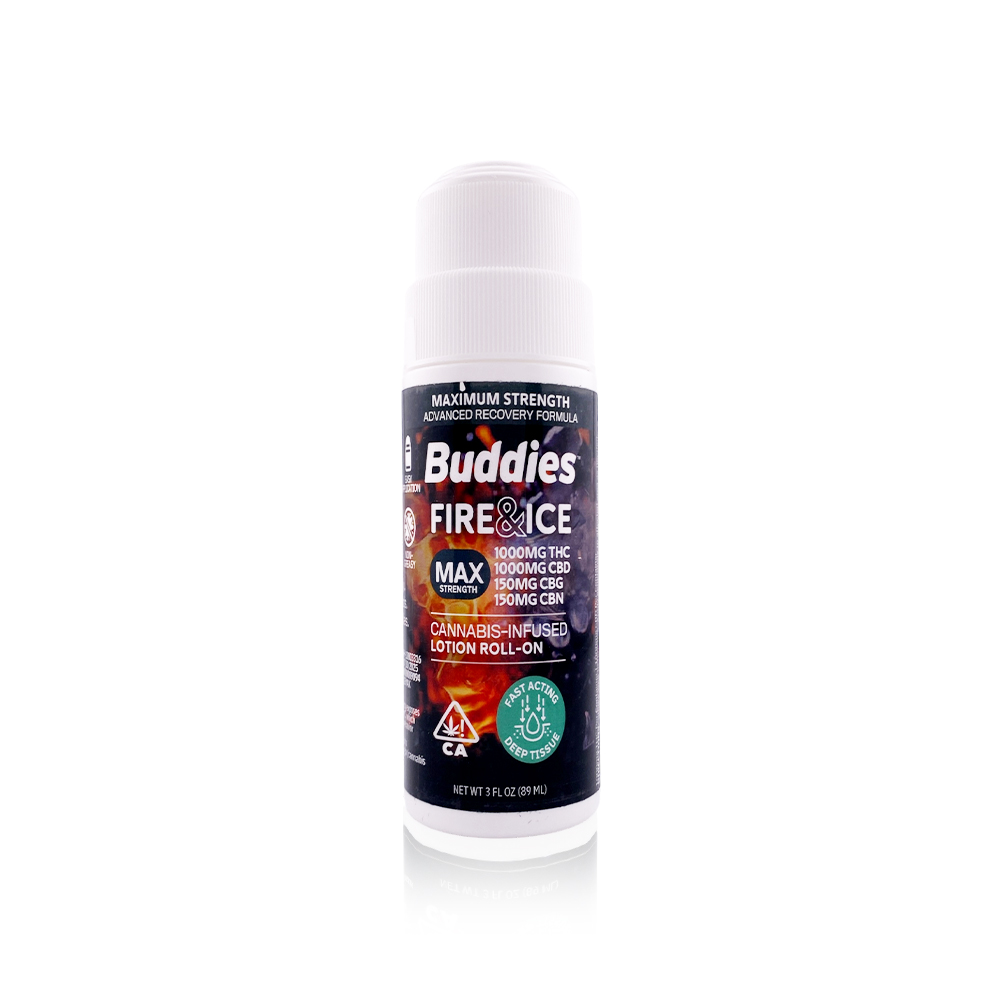 Photograph of product: BUDDIES - Topical - Fire & Ice - Max Strength - Roll On - 1000MG