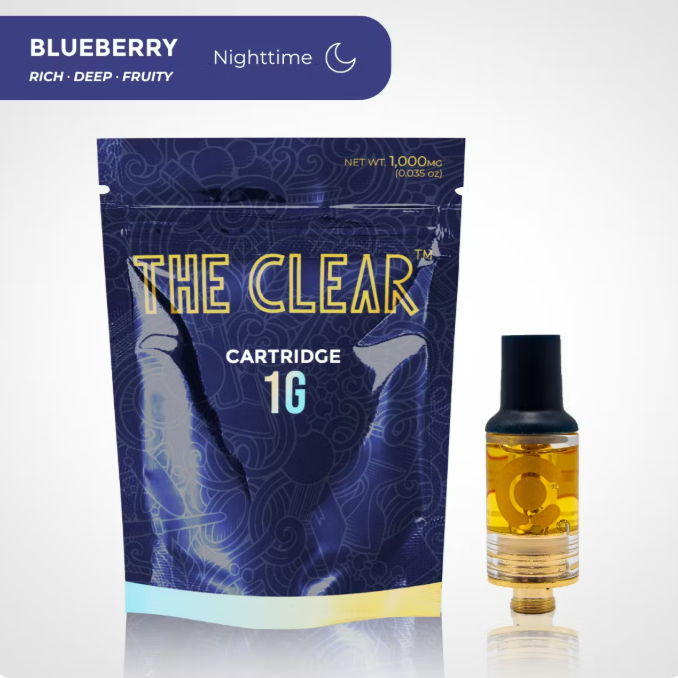 Photograph of product: The Clear | Blueberry | Cartridge | 1g
