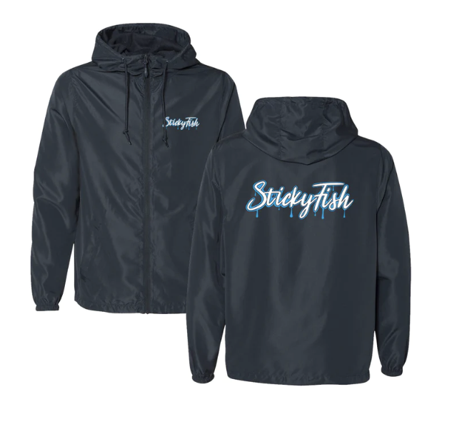 Photograph of product: Sticky Fish Blue Drip Windbreaker XLG