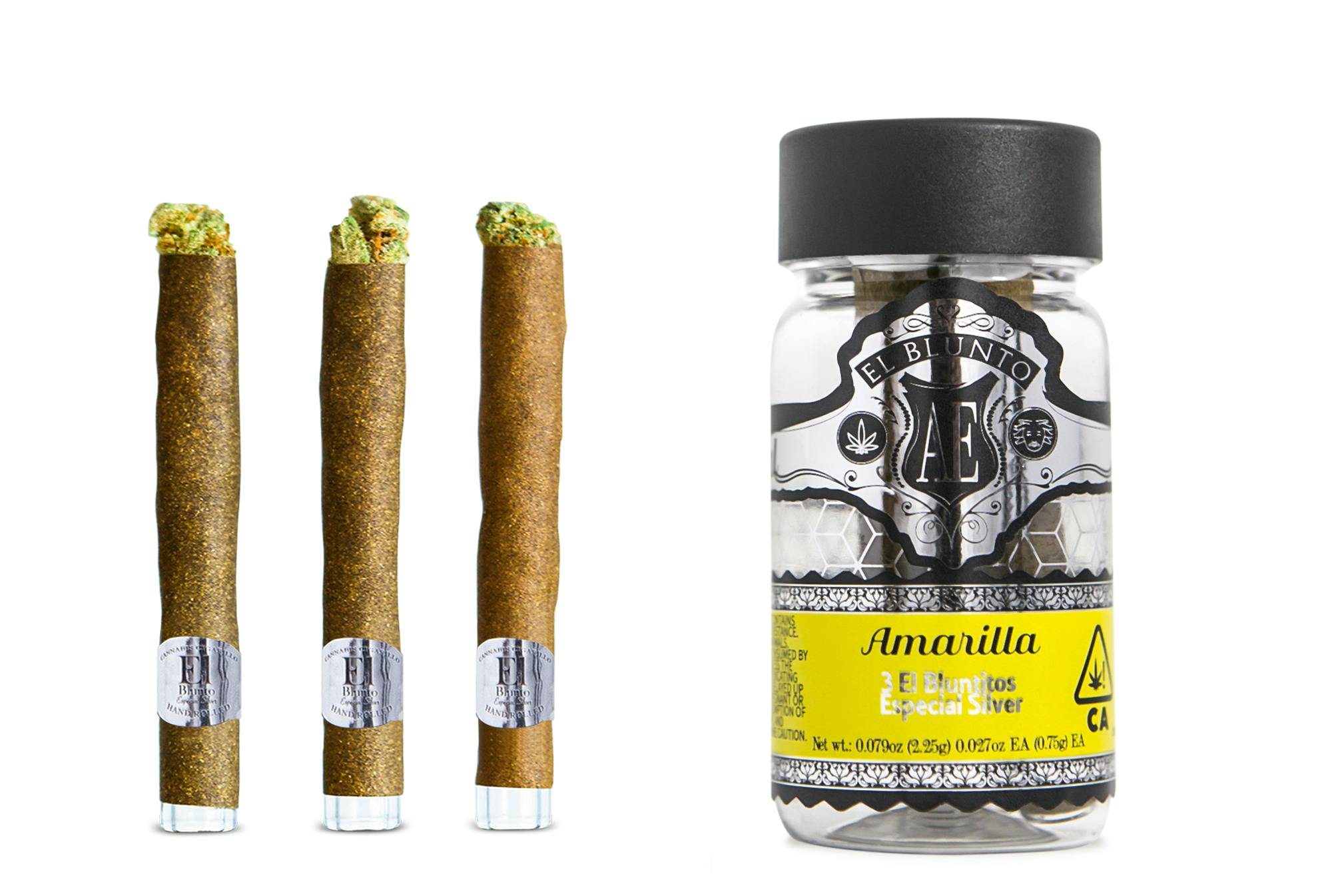 Photograph of product: El Blunto by Albert Einstone's | Amarilla Especial Silver Blunts (3 Pack) | 2.25g