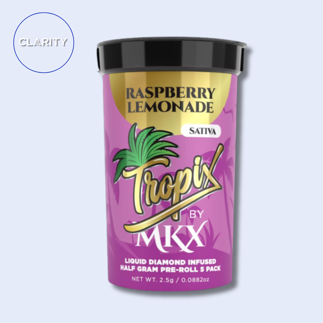 Photograph of product: MKX Tropix Liquid Diamond Pre-roll 5pk | Raspberry Lemonade