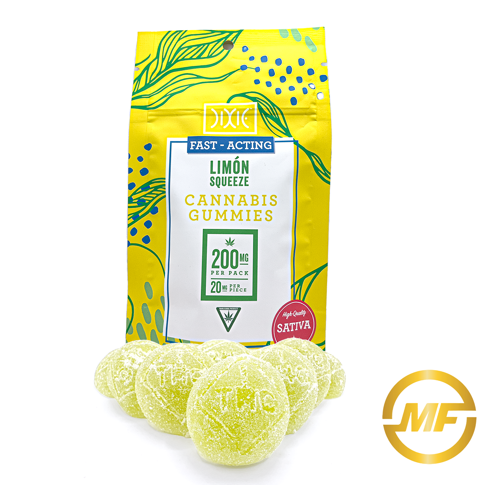 Photograph of product: Dixie | Limon Squeeze Fast-Acting Gummies | 200mg