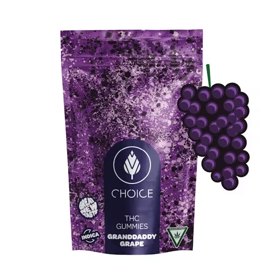 Photograph of product: Choice Chews 200mg Oui'd Gummies - Granddaddy Grape