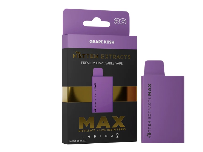 Photograph of product: AU Mitten: Grape Kush (I) 3G Disposable