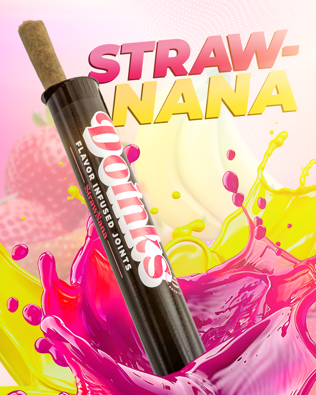 Photograph of product: Doinks | Strawnana (I-H) Infused Pre Roll | 1g
