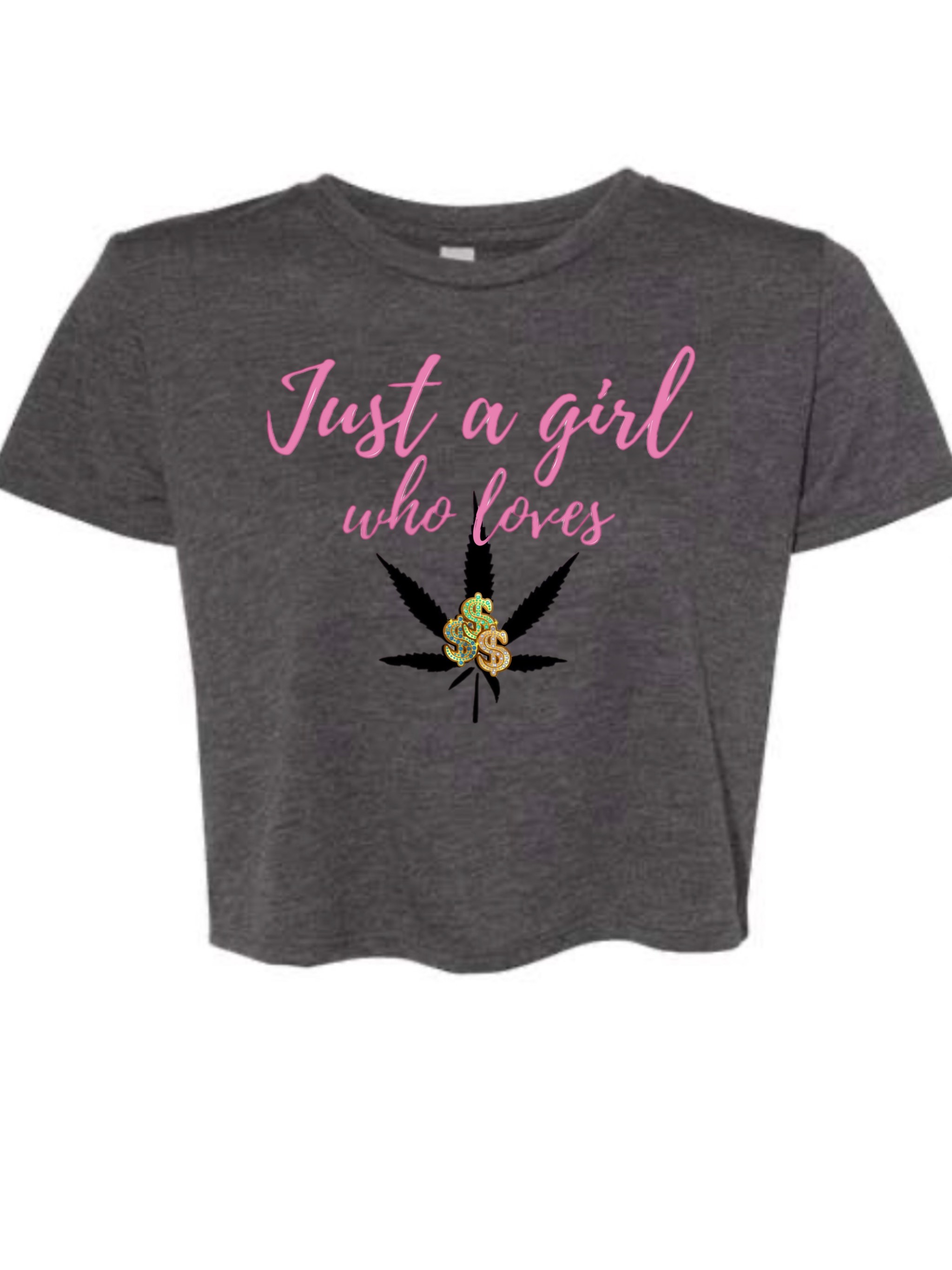 Photograph of product: KashMakena - "Just A Girl" Crop Top T-Shirt - Grey