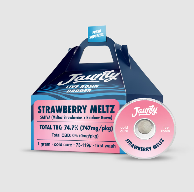 Photograph of product: Jaunty - Strawberry Meltz Live Rosin Badder - 1g