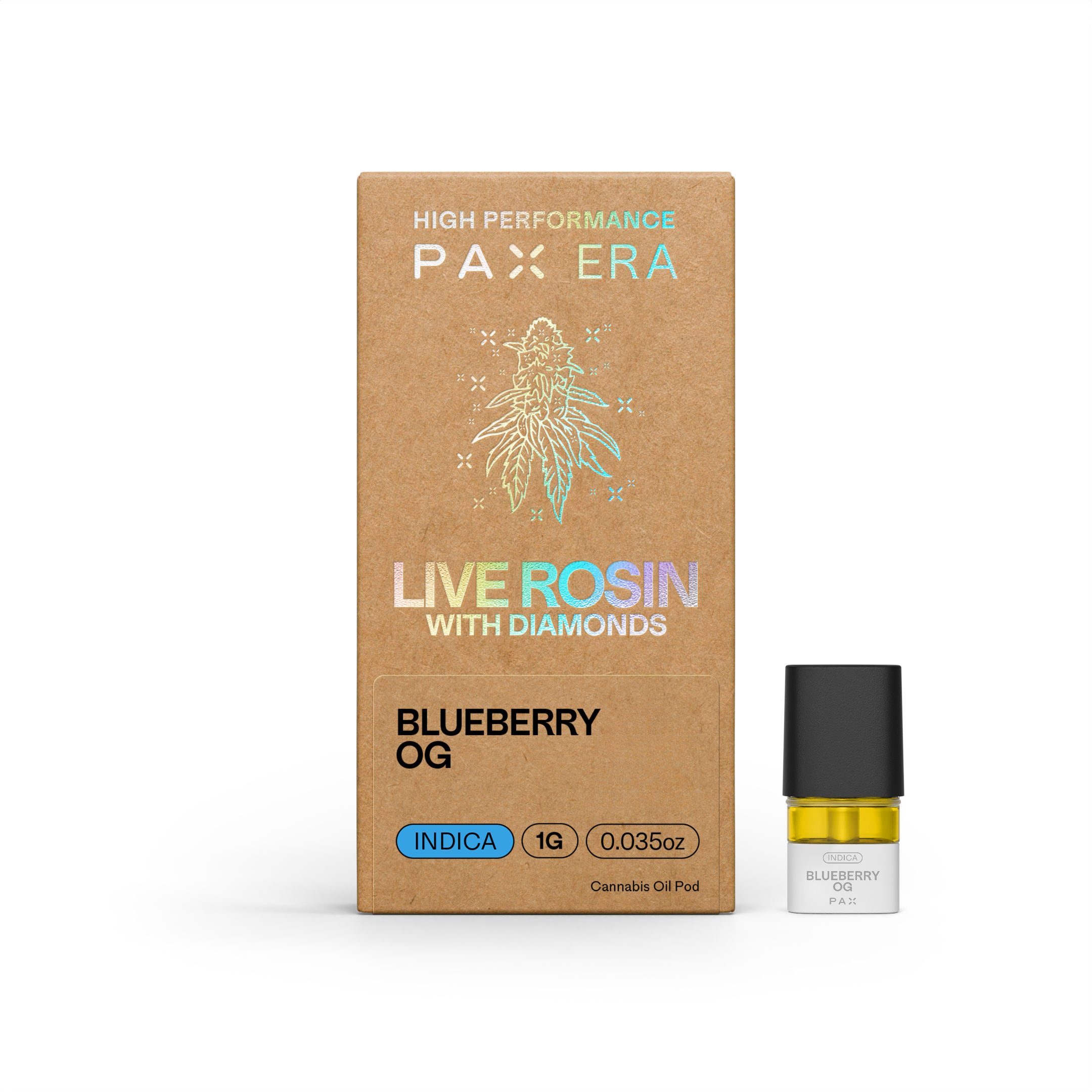 Photograph of product: Live Rosin with Diamonds | Blueberry OG 1g | Pod