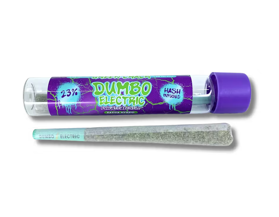 Photograph of product: Dumbo Electric | Pre-roll | Green Crack | Infused