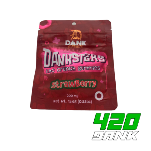 Photograph of product: Danksters - 200mg Nerd Gummies - Strawberry
