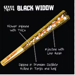 Photograph of product: Crude Boys - Garlic Parmesan Black Widows 1.3g