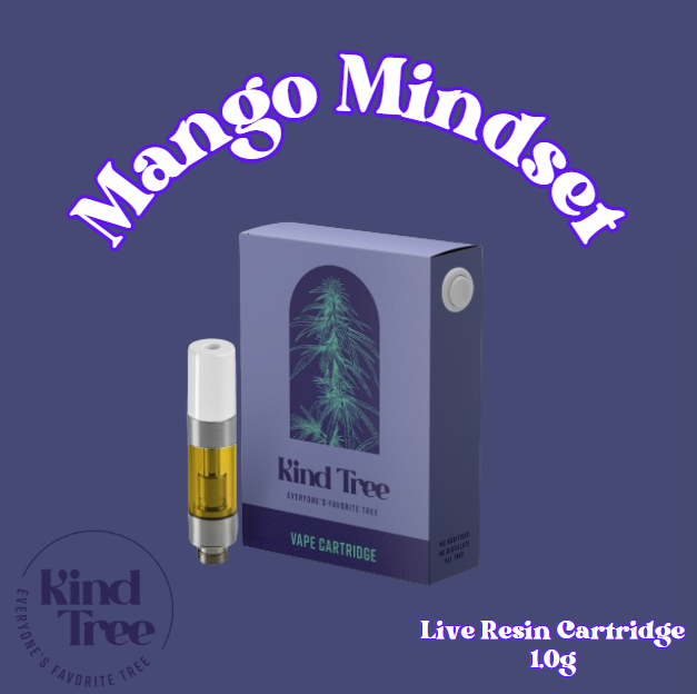 Photograph of product: Kind Tree Live Resin Cartridge | Mango Mindset | 1g (Oui'd)
