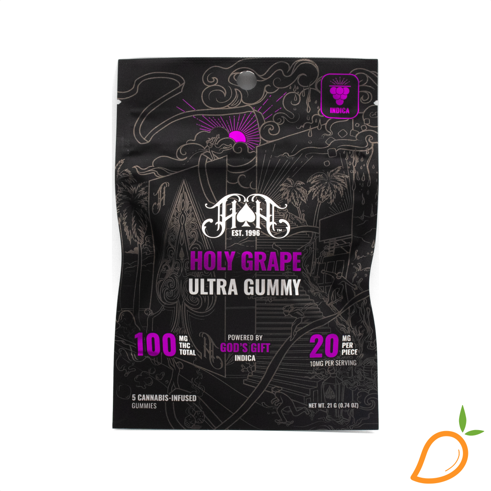 Photograph of product: 100mg Holy Grape Ultra Gummies Heavy Hitters
