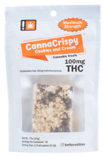 Photograph of product: 100mg CannaCrispy - Cookies and Cream Hybrid