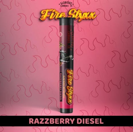Photograph of Product: Infused Pre Roll - Simpler Daze Fire Styxx - Razzberry Diesel - (Hybrid) - 31.63% THC