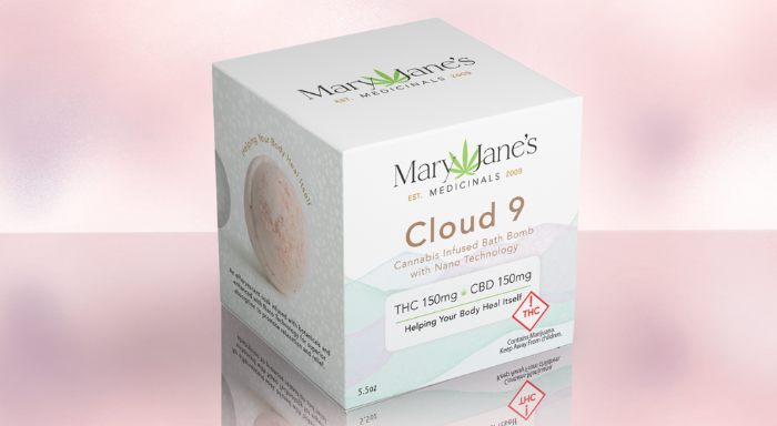 Photograph of product: Mary Jane's Medicinals Bath Bomb | 150mg TH-oui : 150mg CBD