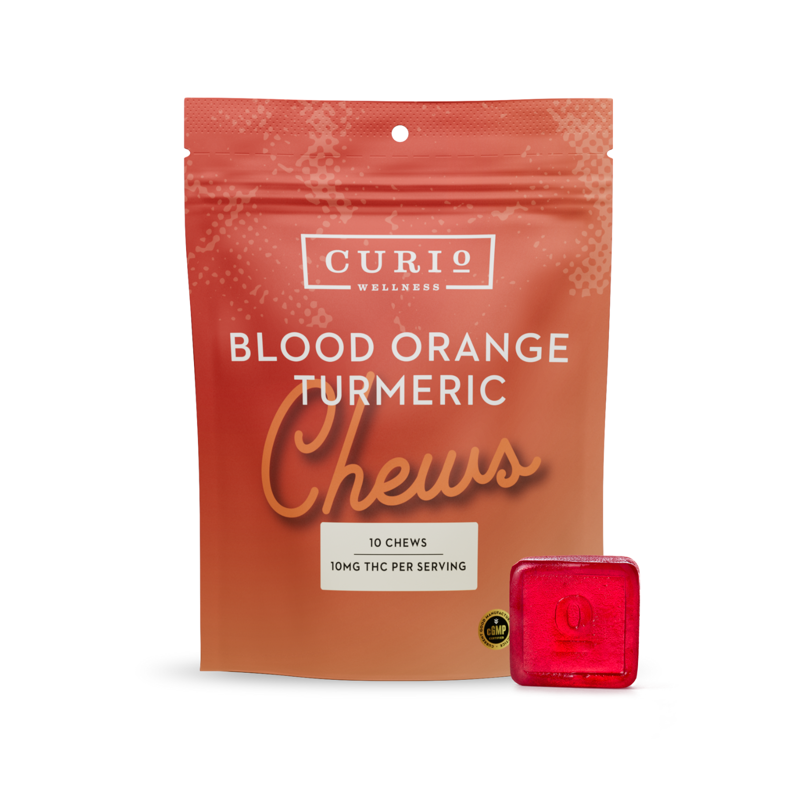 Photograph of product: Pain Blood Orange 5:1 10mg (10ct) - Curio Chews
