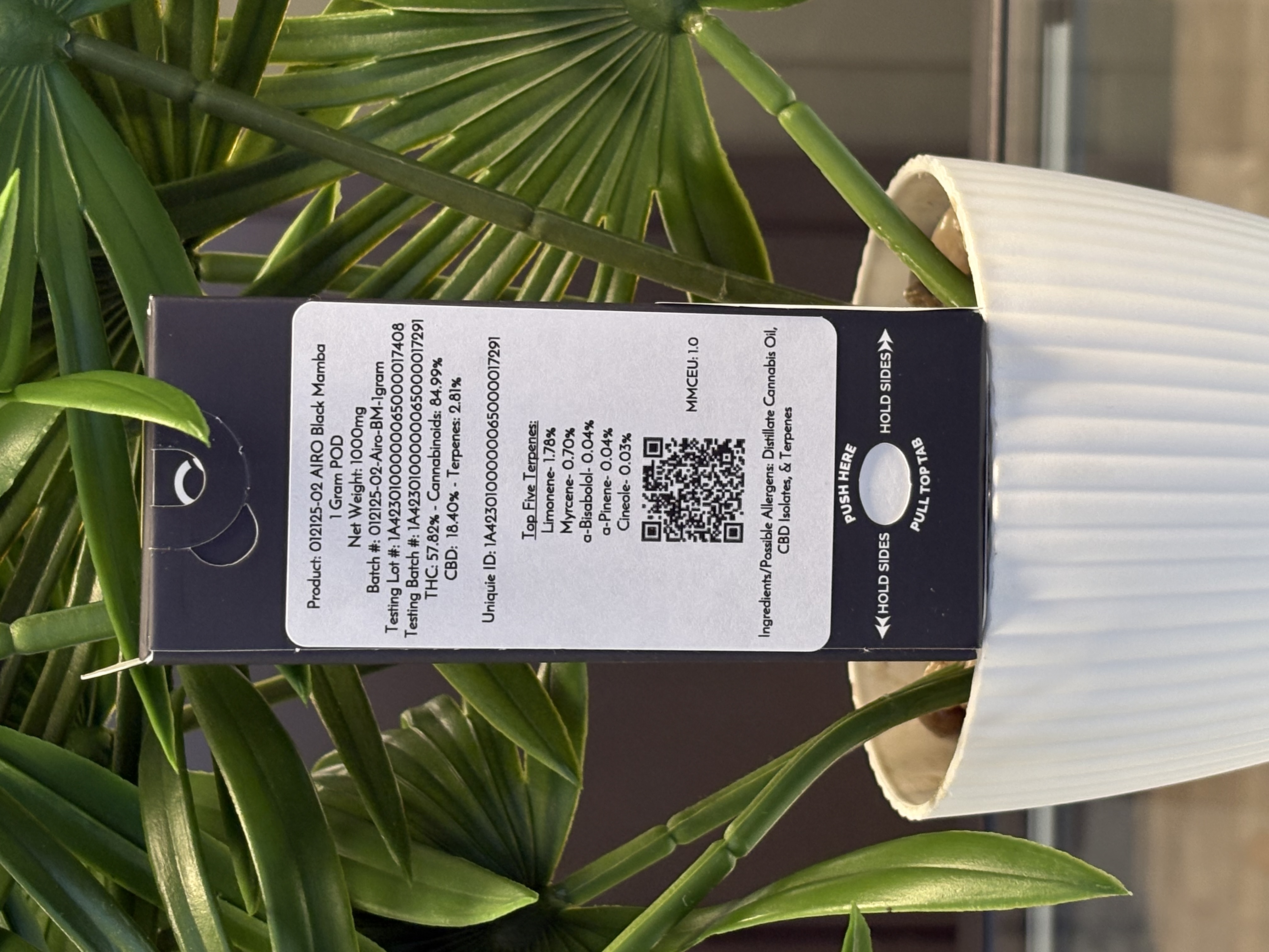 Photograph of product: Airo | 1g | Black Mamba Pod