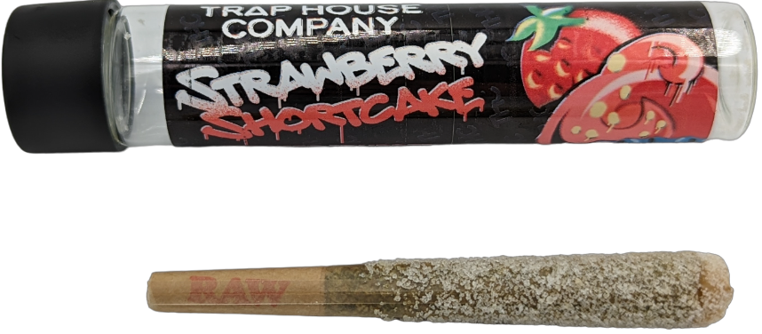 Photograph of product: Trap House - Strawberry Shortcake Dubbz (Oui'd) Infused Preroll - 1.25g
