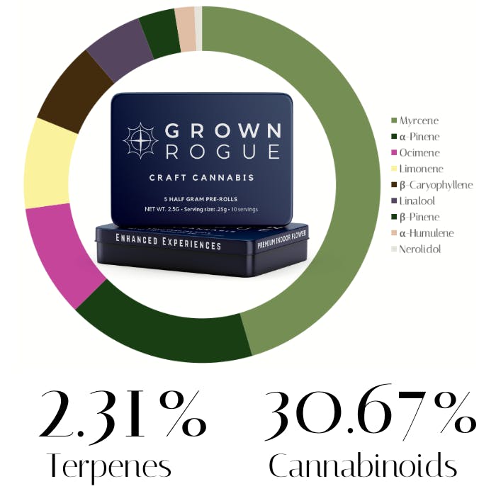 Photograph of product: Purple Panties by Grown Rogue | Pre-Rolls | 2.5g  (0.5g x 5)