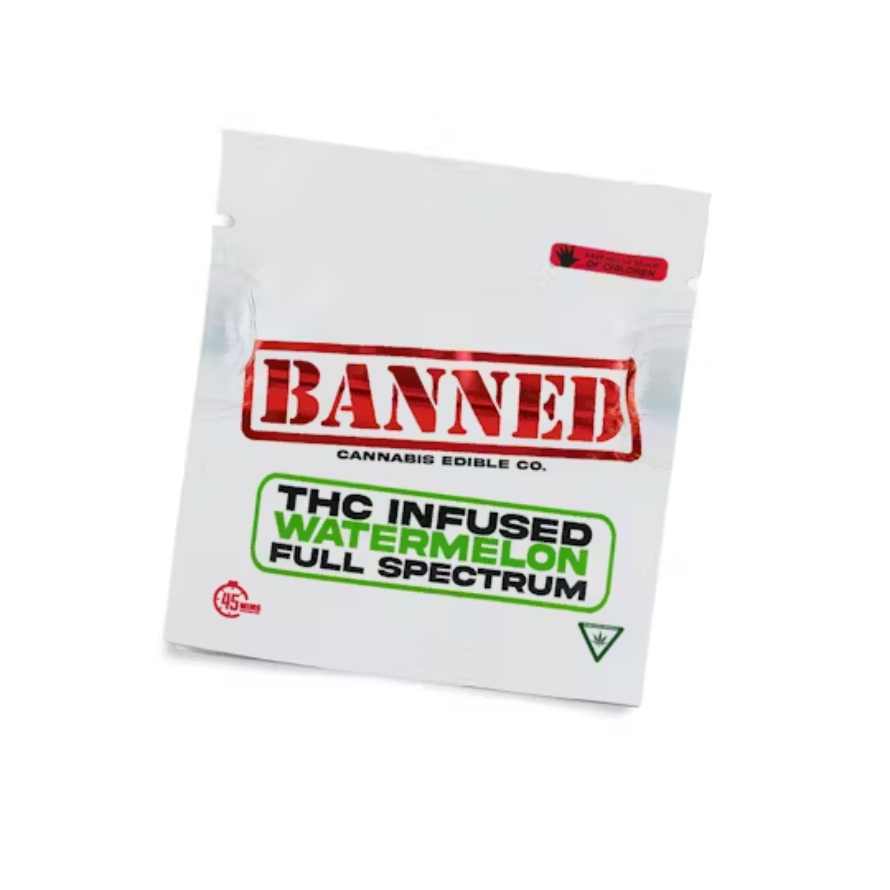 Photograph of product: BANNED | Edible | Gummies | Single | Nerdless | Watermelon | 200mg