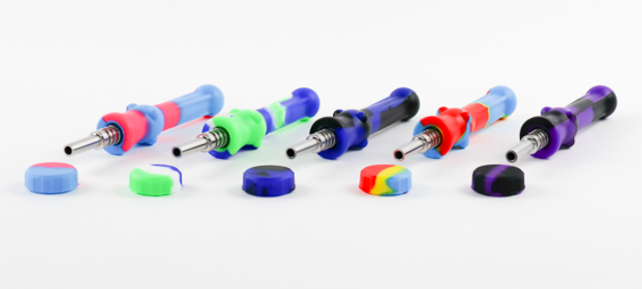 Photograph of product: Silicone Honey Straw 14mm Titanium Tip