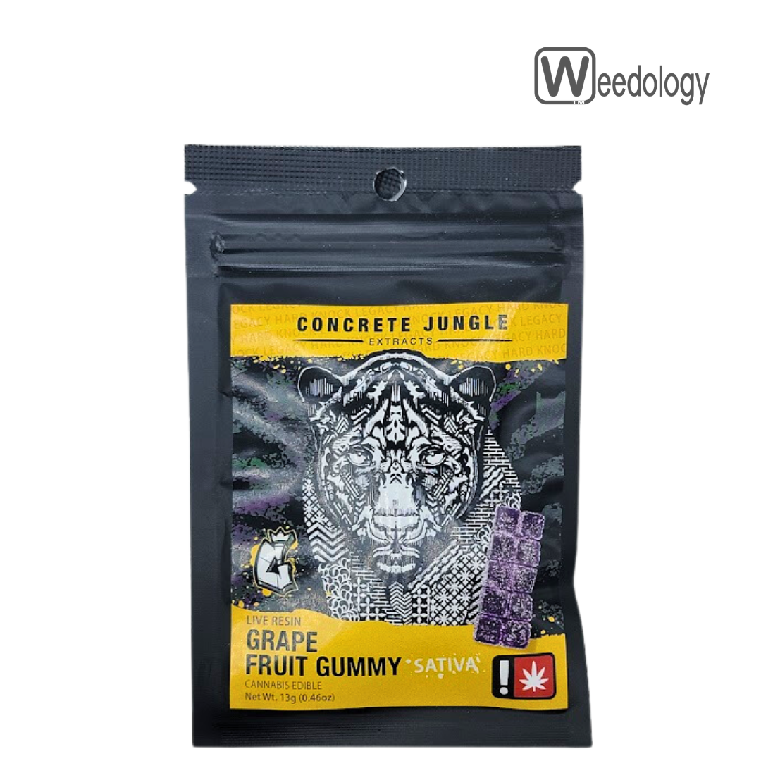 Photograph of product: Concrete Jungle Single GRAPE 100mg LR Gummy