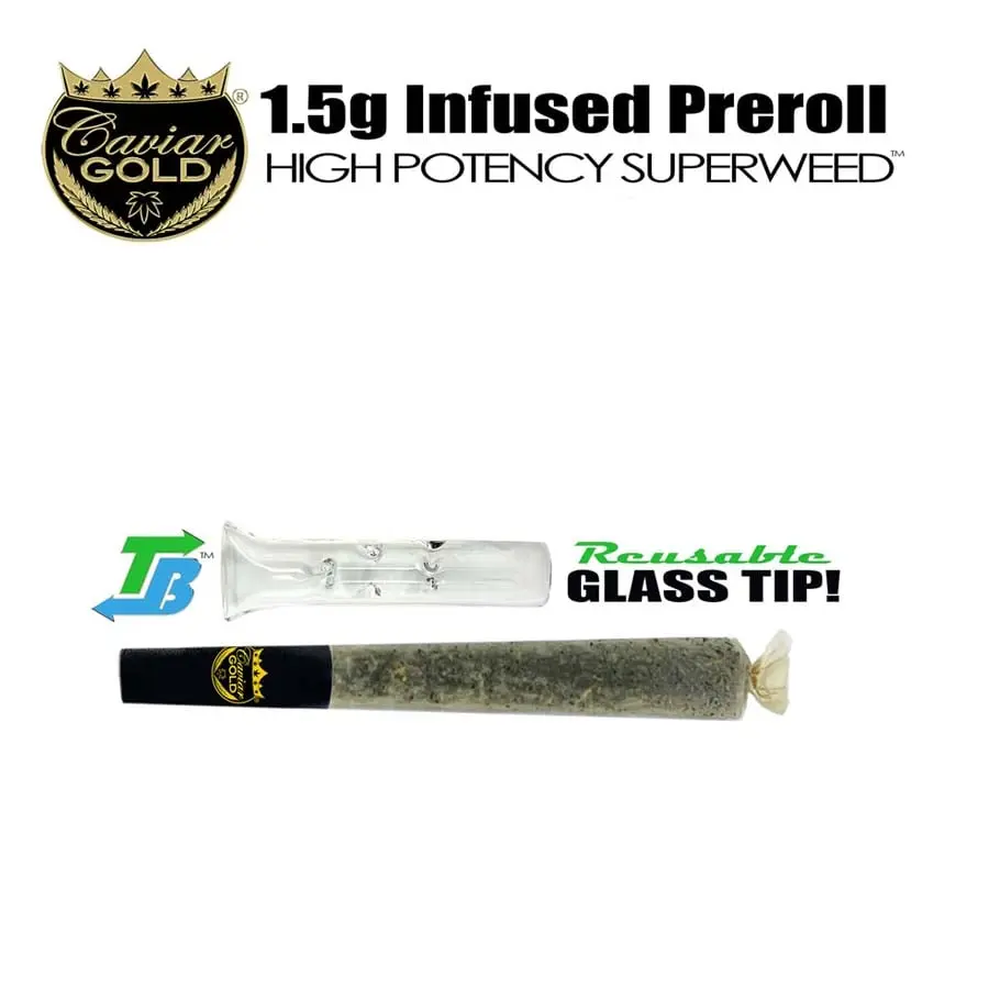 Photograph of product: Caviar Gold l Cavi Cone l Monster Cookies l 1.3g Infused Pre-Roll