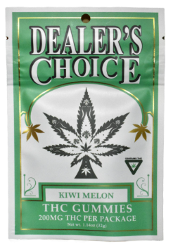 Photograph of product: Dealers Choice - Kiwi Melon - 200mg Gummies (4x50mg)