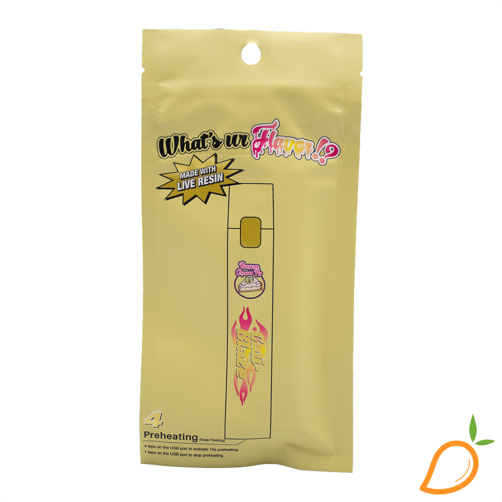 Photograph of product: 1g Banana Cream Live Resin Disposable Vape Cali Blaze