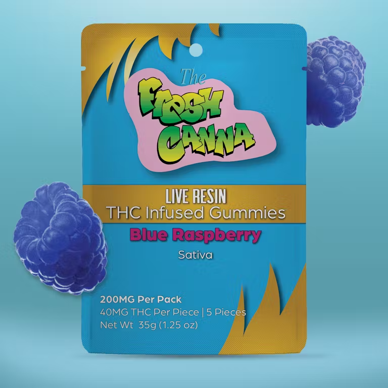 Photograph of product: Fresh Canna | Blue Raspberry | Live Resin Gummies | 200mg