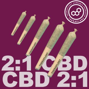 Photograph of product: OG Pine CBD:TH-oui 2:1 Pre-Roll Minis 2g/5pk (C0040000985)