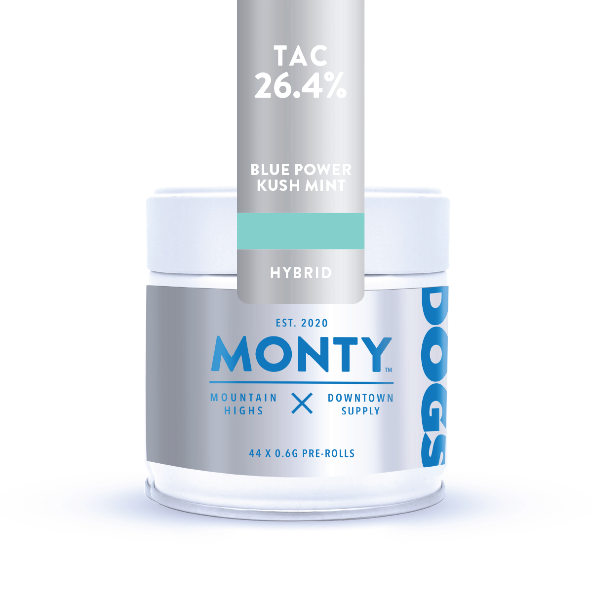 Photograph of product: MONTY | Blue Power Kush Mint | Pre-Rolls | 44 x Dogs
