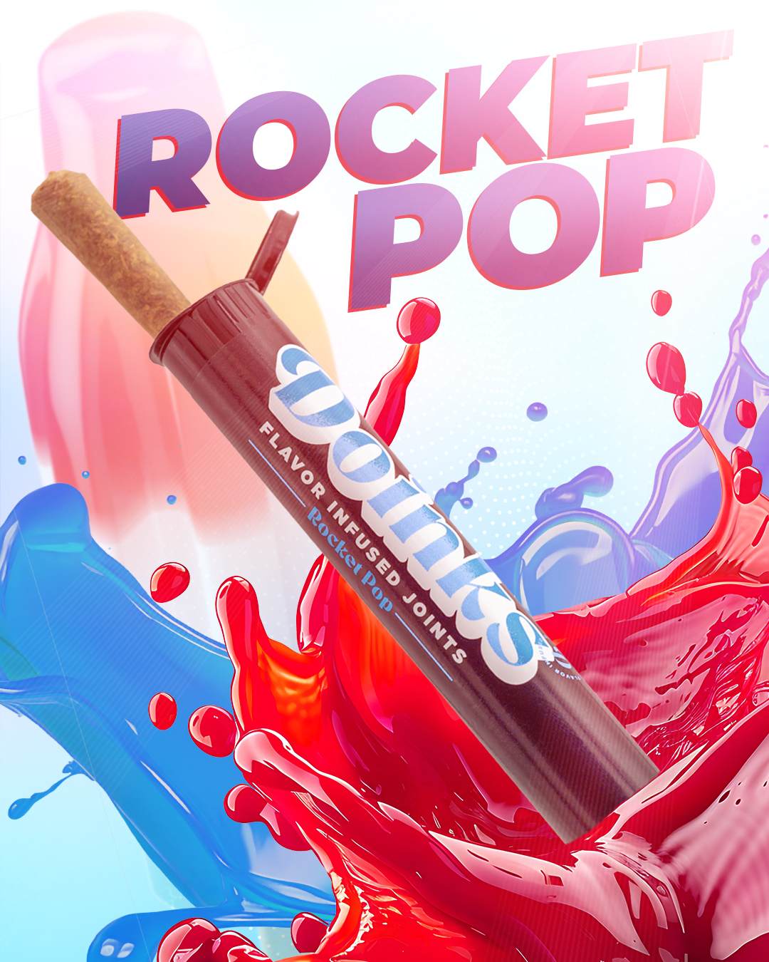 Photograph of product: Doinks | Rocket Pop (I-H) Infused Pre Roll | 1g
