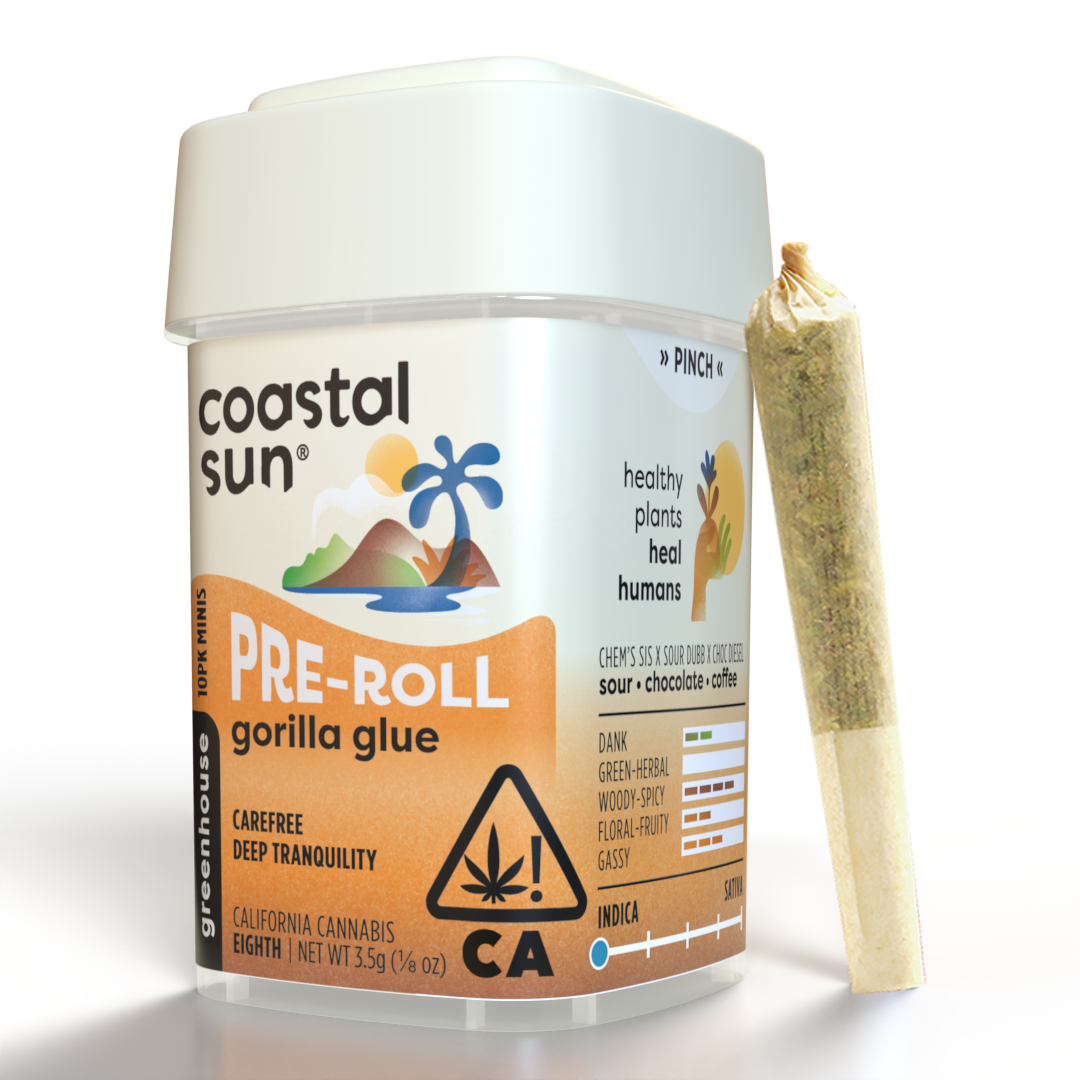 Photograph of product: Gorilla Glue Greenhouse 0.35g Pre-Roll 10pk 3.5g
